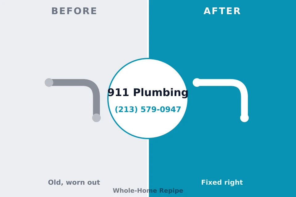 Before and after: plumbing company Leakesville, MS